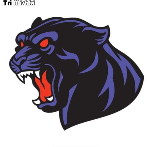 Tri Mishki WCS167 14x17cm black panther head funny colorful animal car stickers auto automobile decals