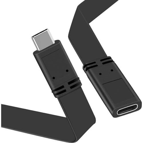 USB Type C Extension Flat Cable Short,USB3.1 Gen 2 Male to Female 20cm