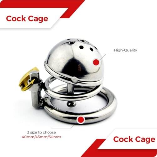 Outdoor Wear Cock Cage Penis Ring Lock BDSM Stainless Steel Male Chastity Device Belt with Urethral Chastity Adult Gay Sex Toys