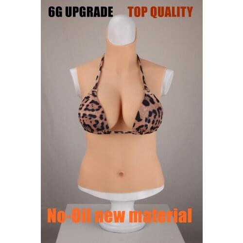 Upgrade 6G New D CUP Halfbody Fake Artificial Boobs Realistic Silicone Breast Forms Crossdresser Shemale Transgender Drag Queen