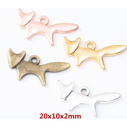 50 pcs Vintage fox zinc alloy charms pendant DIY Bracelet Necklace metal jewelry accessories Making 8217