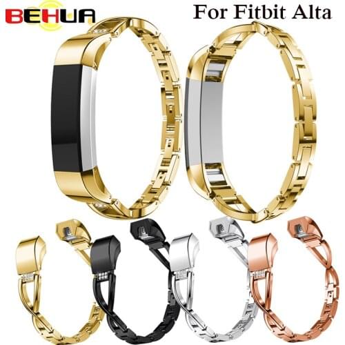 High Quality Replacement Alloy Crystal Rhinestone Wristband Band Strap Bracelet For Fitbit Alta/For Fitbit Alta HR Watch Band