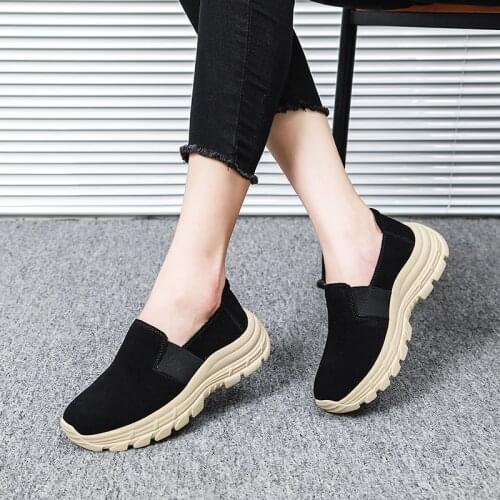 Platform Loafers Women Shoes Black 2021 Autumn Outdoor Casual Light Comfort Slip On Shoes Female Loafers Plus Size 43
