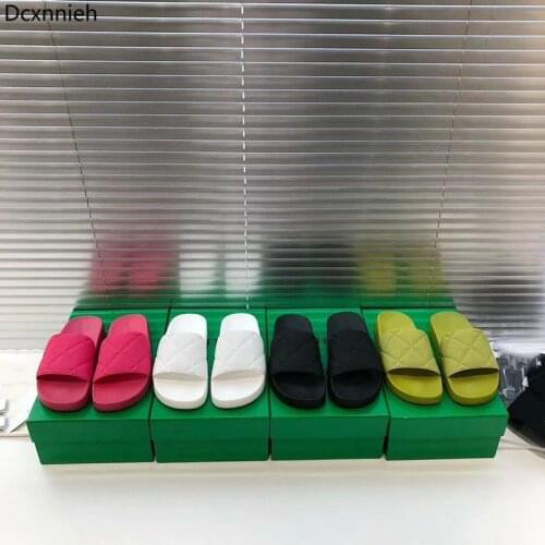 New 2020 Woman Summer Spring Casual Flat Slippers Rose Red Real Leather Shoes Womens Beach Shoes Slippers Women White Mujer