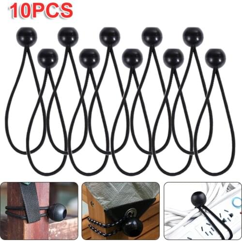 10pcs/set Hiking Tent Accessories Elastic Rope Ball Bungee Cord Tarp Tie Down Strap For Canopies Tarps Walls Cable Organization