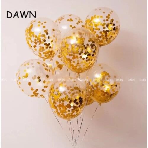 10pcs/lot 12inch Clear Balloons Gold Star Confetti Balloons Latex Balloon For Happy Birthday Party Wedding Decoration