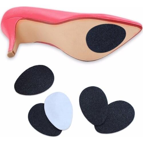 2Pairs(=4pcs) Self-Adhesive High Heel Shoes Anti Slip Pad Ground Grip Stick Under Soles Non-slip Rubber Sole Protectors Care