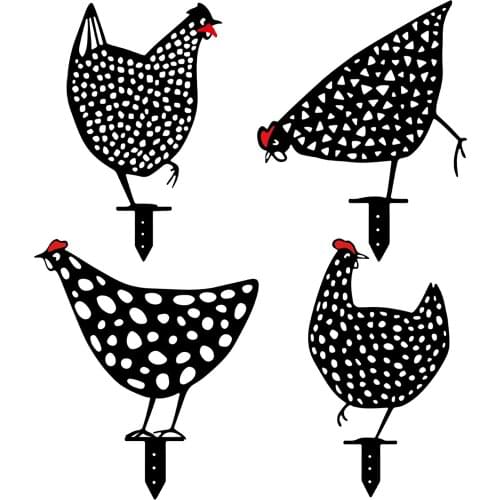 4pcs Acrylic Chicken Yard Art, Rooster Hen Chicken Yard Stake, Garden Floor Decor Ornaments for Easter Outdoor Pathway Sidewalk