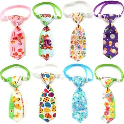 50/100 Pc Easter Design Dogs Pet Bowties Necktie Rabbit Egg Puppy Dogs Pet Bow Ties Adjustable Dogs Collar Bow Ties Pet Supplies