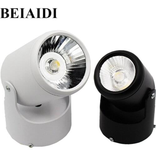BEIAIDI Surface Mounted LED Ceiling Lamp Spot Light Angle Adjustable COB LED Downlight 10W 15W 20W Aluminum Background Downlight