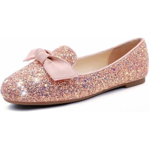 Shiny Loafers Child Girls Leather Shoes Retro Black White Pink Children Flat Glitter Evening Dresses Party Princess Shoe Girl