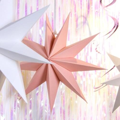 Nine Angles Paper Star Home Decoration Tissue Paper Star Lantern Hanging Stars For Christmas Party Decoration LX3190