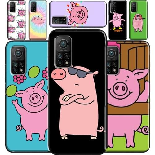 Cartoon Pig Piggy For Xiaomi Mi 11 Lite Case Cover 10T Pro 11 Ultra Bumper Cover For POCO F3 M3 X3 Pro Case