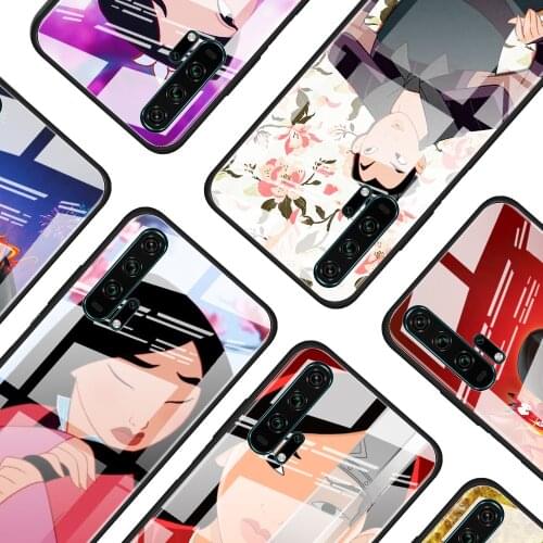 Disney Princess MuLan for Honor 30 20 10 9X Pro Plus Lite 8X Huawei Y8P Y6P Y5P Y9 Y7 Y6 2019 Tempered Glass Phone Case