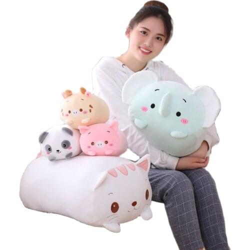 20-90cm Animal Sweet Dinosaur Cat Kawaii Plush Toy Soft Cartoon Panda&Hamster&Elephant&Deer Stuffed Doll Baby Pillow Gift Toys