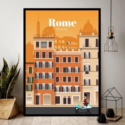 Rome City Travel Landscape Canvas Painting Wall Art Nordic Posters and Prints Wall Pictures for Living Room Decoration Frameless