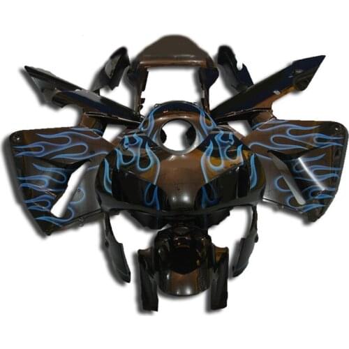 Motorcycle Fairing kit for HONDA CBR600RR F5 03 04 CBR 600RR 2003 2004 cbr600rr ABS Blue flames black Fairings set+7gifts HR12