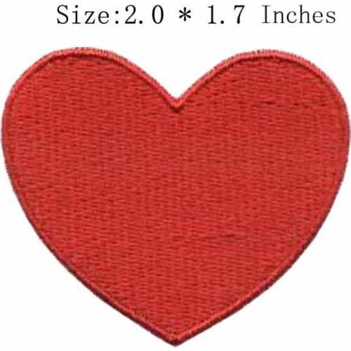 Red heart 2.0"wide embroidery patch for iron on clothes/red color/loving