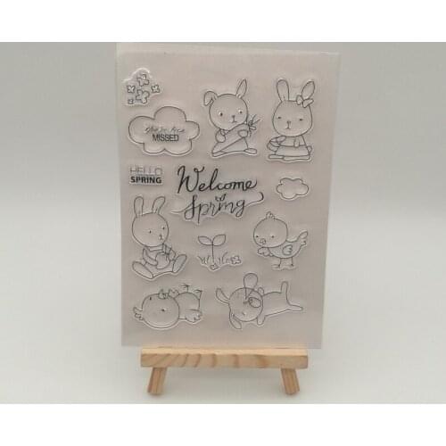 Rabbit bird transparent stencil for DIY Scrapbooking photo album decorative sheets