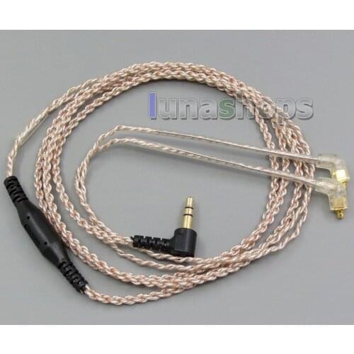 LN005645 EachDIY Earphone Silver Plated OCC Mixed Foil PU L Plug Cable For Shure se215 se315 se425 se535 Se846