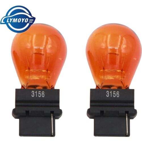 LYMOYO 2pcs T25 3156 3157 P27W 12V 27W clear car external Turn signal Lights bulb halogen lamp high quality Amber white