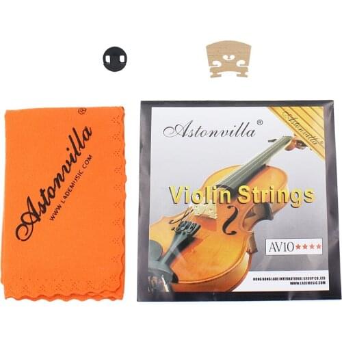 Violin Parts Accessory Set Mute Bridge Strings Cloth Kit Replacements