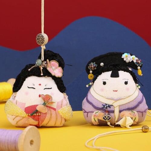 Embroidery DIY Kit Noble Women In Ancient China Peace Symbol Material Package Car Hanging Ping An Fu For Boyfriend Gift