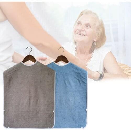 78x45cm Waterproof Adult Meal Eating Drinking Bib Elderly Aged Mealtime Aprons D0AF