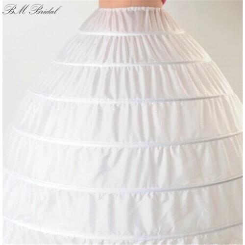 New Puffy Cheap 6 Hoops Petticoats Bustle for Ball Gown Wedding Dresses Underskirt Bridal Accessories Party Crinolines BM442