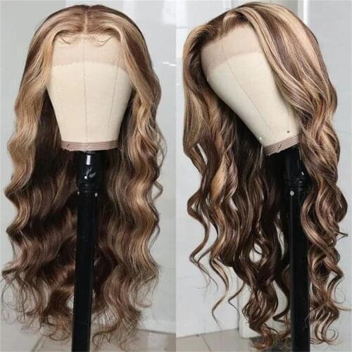 Ombre Body Wave Lace Front Wig P4/27 Highlight Wig Human Hair 4x4 Closure Wig Brazilian Remy Wigs For Women Human Hair Tahikie
