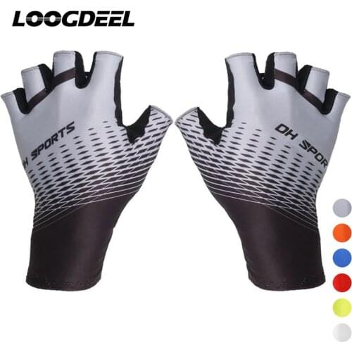 LOOGDEEL Cycling Gloves Wear-resistant Anti-slip Function Palm Professional Sports Gloves Outdoor Weightlifting Running Gloves