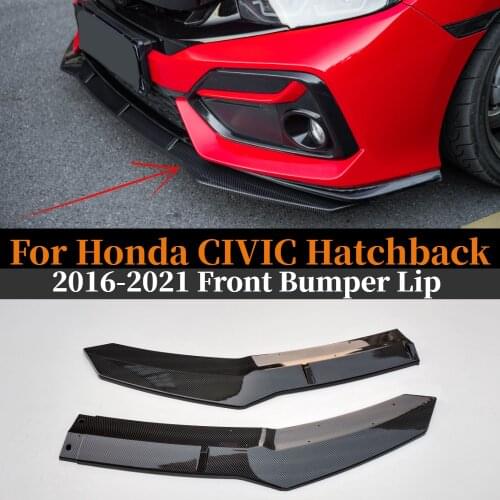 Front Bumper Lip For Honda Civic Hatchback 10th Gen 2016-2021 Protector Tuning Accessories Body Kit Diffuser Lip Guard New Style