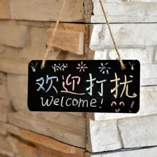 Hanging Signs Blackboard Creative Door Marker Mini Chalkboard Ornaments Wooden Shop Message Boards, Party Blackboards Decoration