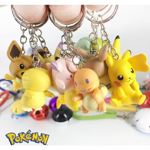 Pokemon Keychain Pikachu Action Figure Pokemon Elf Series Children Toy Christmas Gifts DIY Keychain