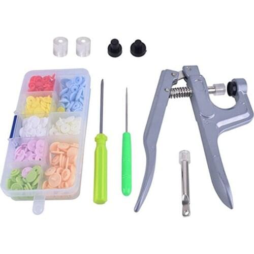 Button And U-Shaped Press Pliers Tools Fastener Snap Pliers Four-In-Button Hand-Press Tool Mixed Button Set Diy Hand Sewing Tool