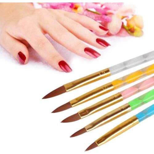 Shellhard 5pcs Acrylic Nail Art Pen High Quality Brush Painting Drawing UV Gel Salon Brushes Set For Nail Art Tool