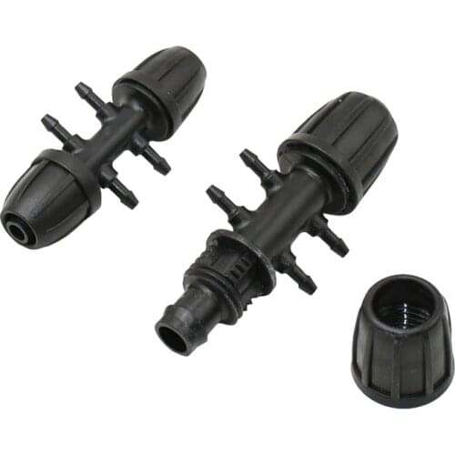 1/8 to 3/8" 1/2" hose 4-way connector 8/11 16mm to 3/5 water splitter barbed double way irrigation connector screw 30pcs