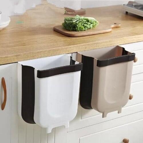 Folding Waste Bins Kitchen Garbage Bin Foldable Car Trash Can Wall Mounted Trashcan for Bathroom Toilet Waste Storage Bucket