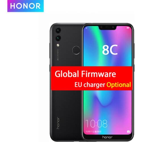Original Honor 8C 3 Slots Face ID 6.26 inch Snapdragon 632 Octa Core Front 8.0MP Dual Rear Camera 4000mAh