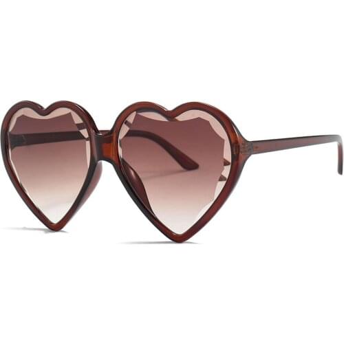 Heart Shape One Piece Sunglasses Women Men Sun Glasses For Outdoor Vintage Eyewear Female Goggles Gafas Oculos Shades 57033DF