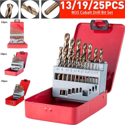 Drillpro Cobalt Coated Twist Drill Bit Set HSS M35 Gun Drill Bits For Woodworking/Metalworking Hole Cutter Electric Drill Tools