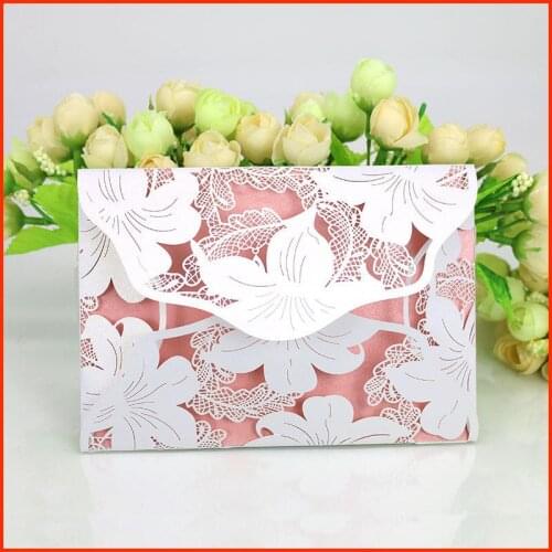 Wedding invitation Flower Pattern Laser Cut Lace Wedding Customize Invitation Cards