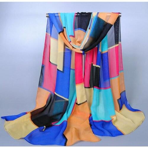 Thin Shawls Vintage Long Wrap Silk Satin Scarf For Lady Retro Head Neck Patchwork Womens Shawl Pashmina Stole Scarf Scarves