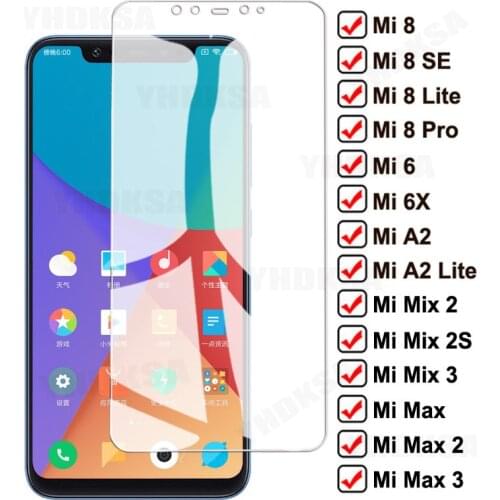 100D Safety Protection Glass For Xiaomi Mi 8 SE 6 6X A2 Lite Mi8 Pro Tempered Screen Protector For Mi Mix 2 2S Max 2 3 Glas Film