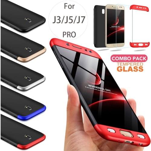 3in1 Full Body Protective Armor Case Back Cover For Samsung Galaxy J3 J5 J7 2017 J330F J530F J730FM / J3 J5 J7 Pro (EU Version)