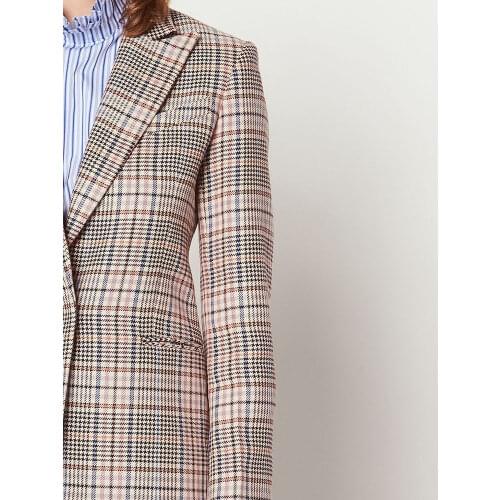 Autumn and Winter Wool Check Blazer