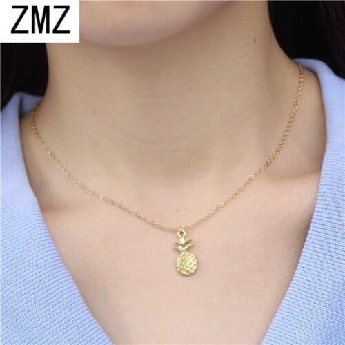 ZMZ 10pc 2019 Europe/US fashion cute pineapple pendant romantic pineapple necklace gift for mom/girlfriend party jewelry