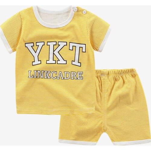 ZWY865 Summer Kids Boys Clothes Suit Striped T shirt Short Pants Baby Sets Toddler Boy Outfits 3-14 Years