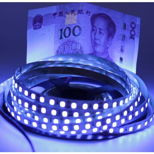 12V UV Ultraviolet 395-405nm led strip black light 5050 2835 SMD 60led/m 120led/m Waterproof tape lamp for DJ Fluorescence party