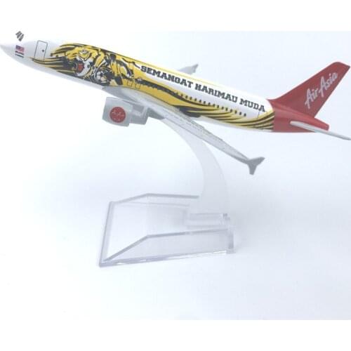 16cm Malaysia Asian Tiger Flight Alloy Aircraft Plane model Diecast Aircraft Toys Airplane Airliner Kid Gifts Collectible